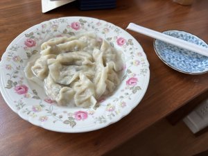 お昼に水餃子をご馳走になりました！